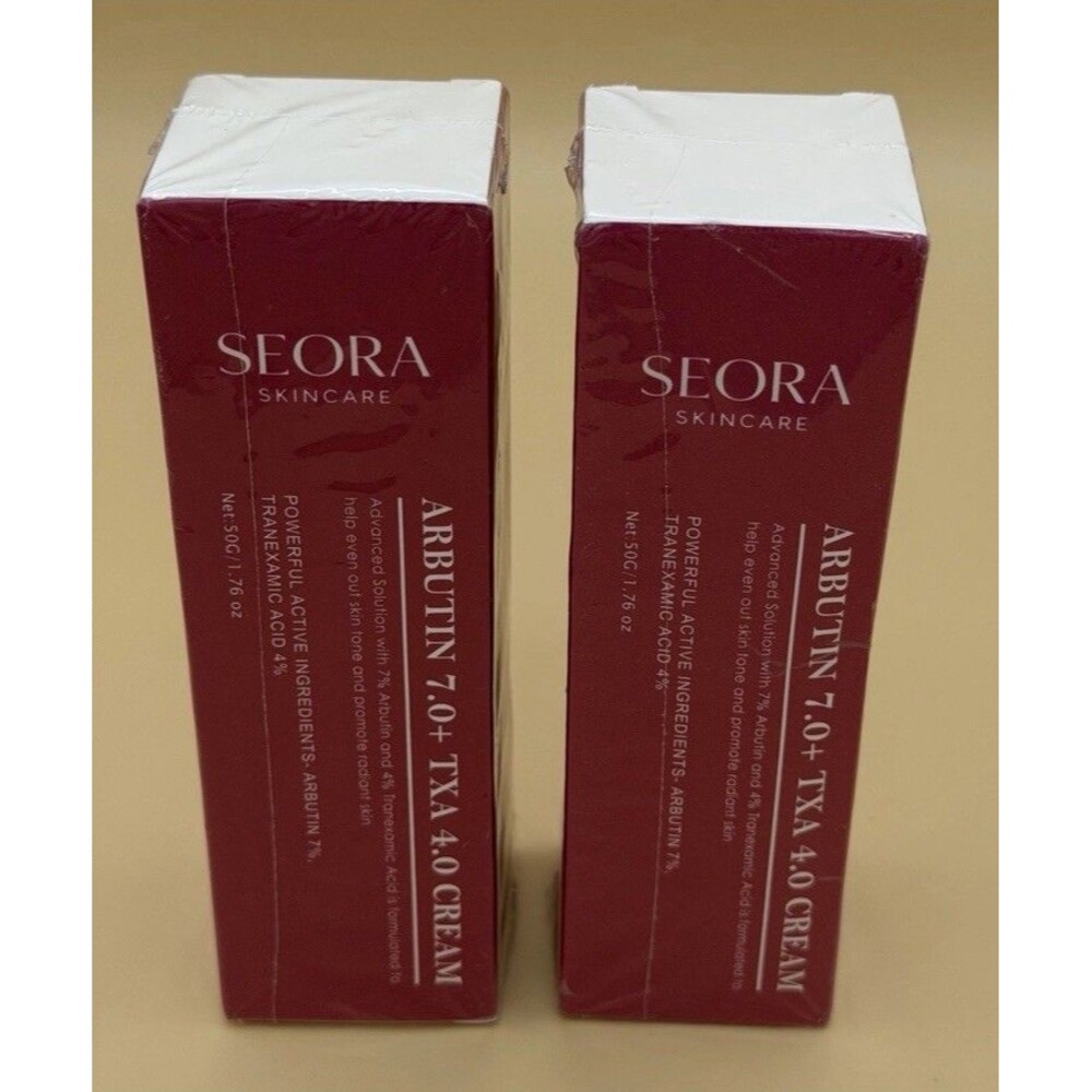 Lot of 2 SEORA Skincare Arbutin 7% TXA 4% Face Cream 50g 1.76 oz Sealed 5/29